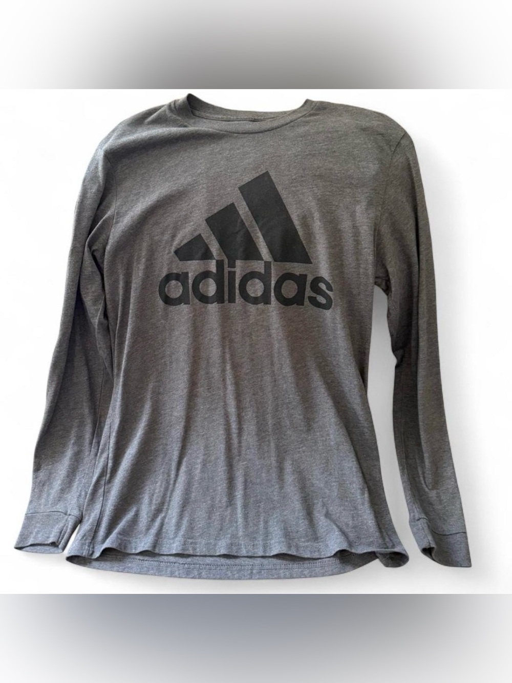 adidas Gray Amplifier Tee with Logo Sz M